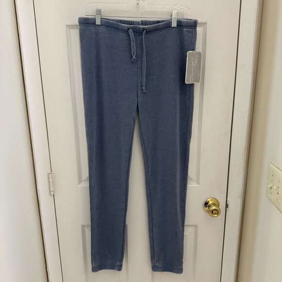 NWT Vintage Havana Lounge Pants Washed Blue Size Large Joggers Soft Sleep - Picture 1 of 8